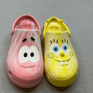 Nickelodeon SpongeBob Patrick Mismatched Clogs Yellow Pink Size 5 Casual Shoes